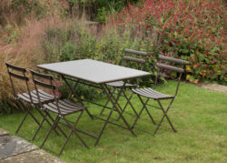 4 Seat Rome Dining Set - Bronze with 4 chairs